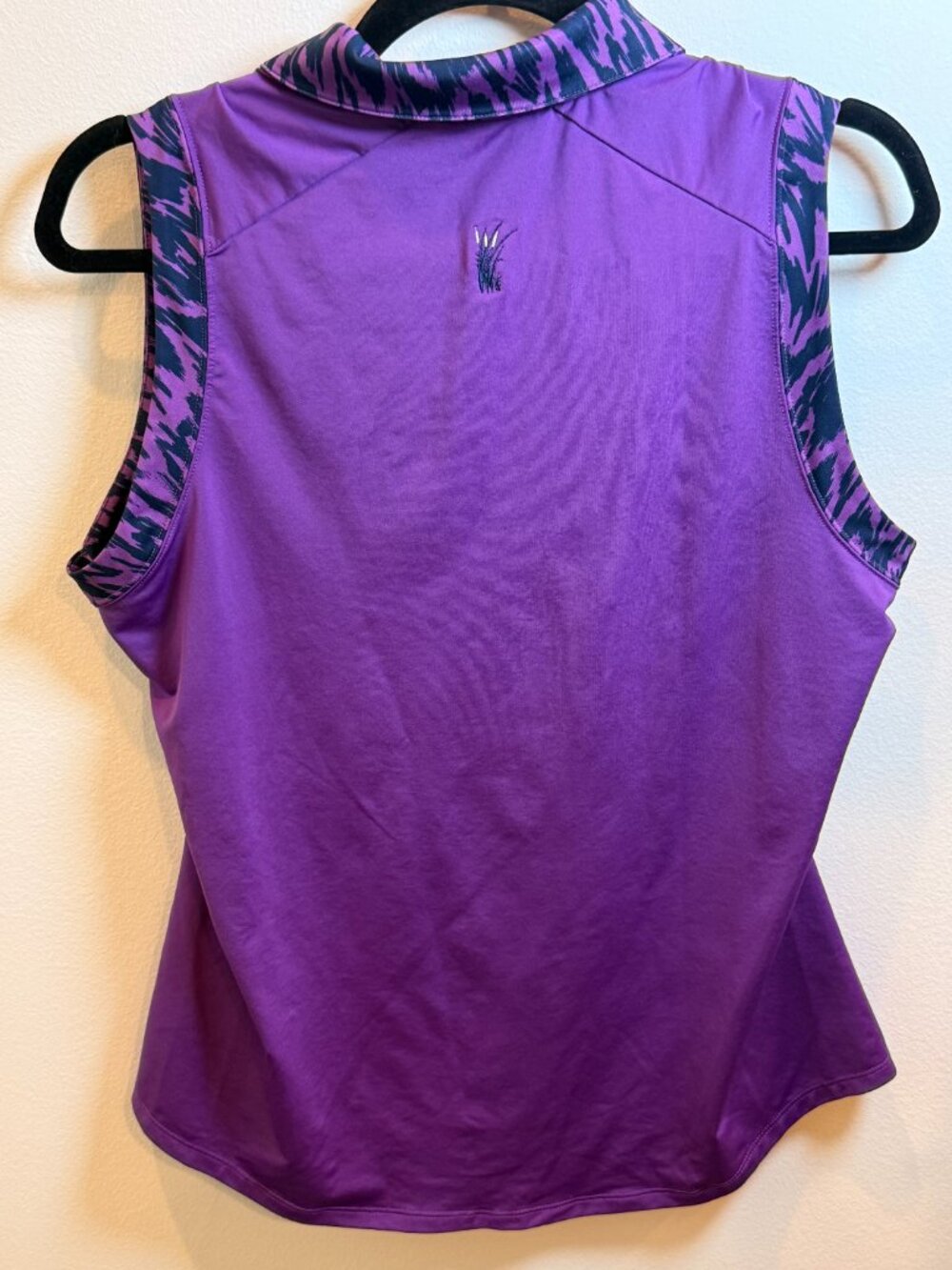 Adidas Purple Sleeveless Golf Polo Top Size L - Picture 3 of 4